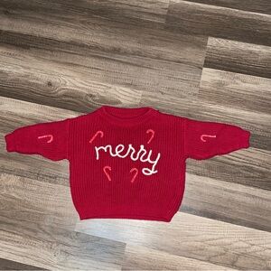 Red 'Merry' Kids Sweater